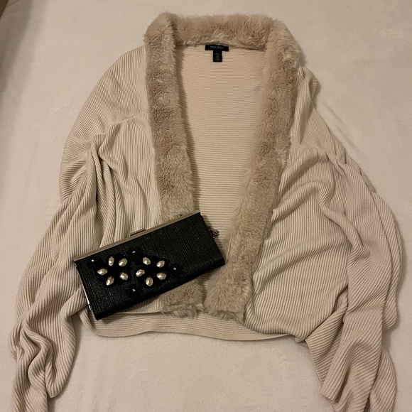 White House Black Market Faux Fur Cover Up - Picture 7 of 12